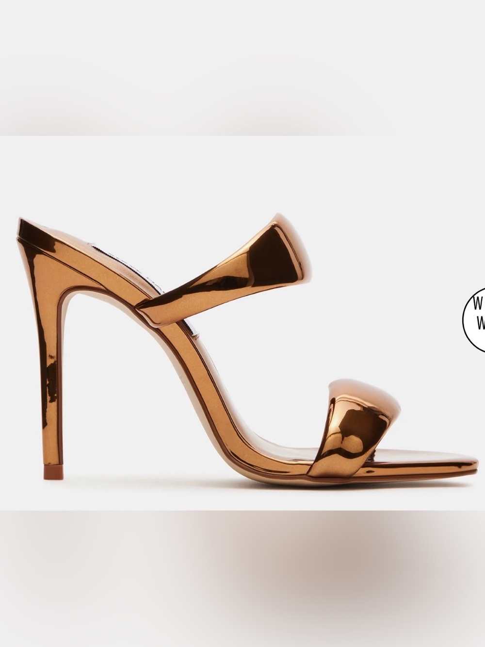 Steve Madden Saturn Metallic Copper High Heel Slide Sandal - Women